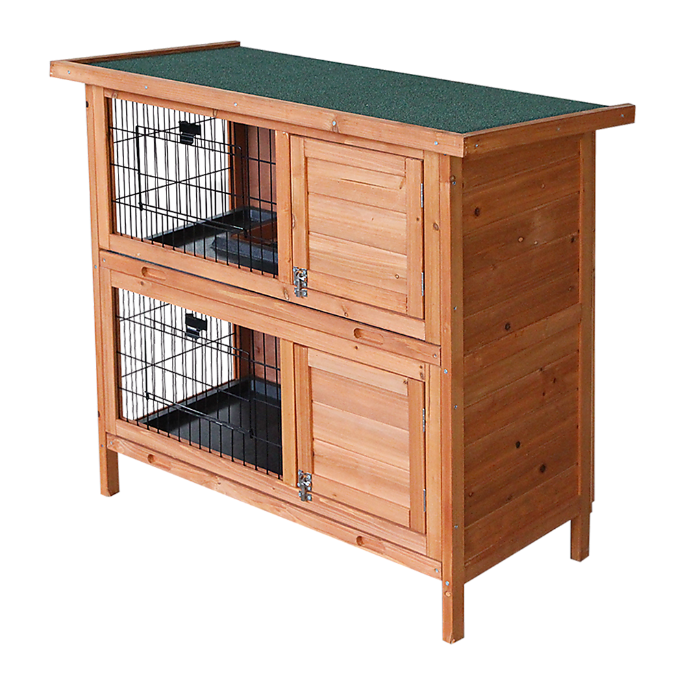 Large Rabbit Hutch with BASE Chicken Coop 2 Storey Guinea Pig Pet Cage House