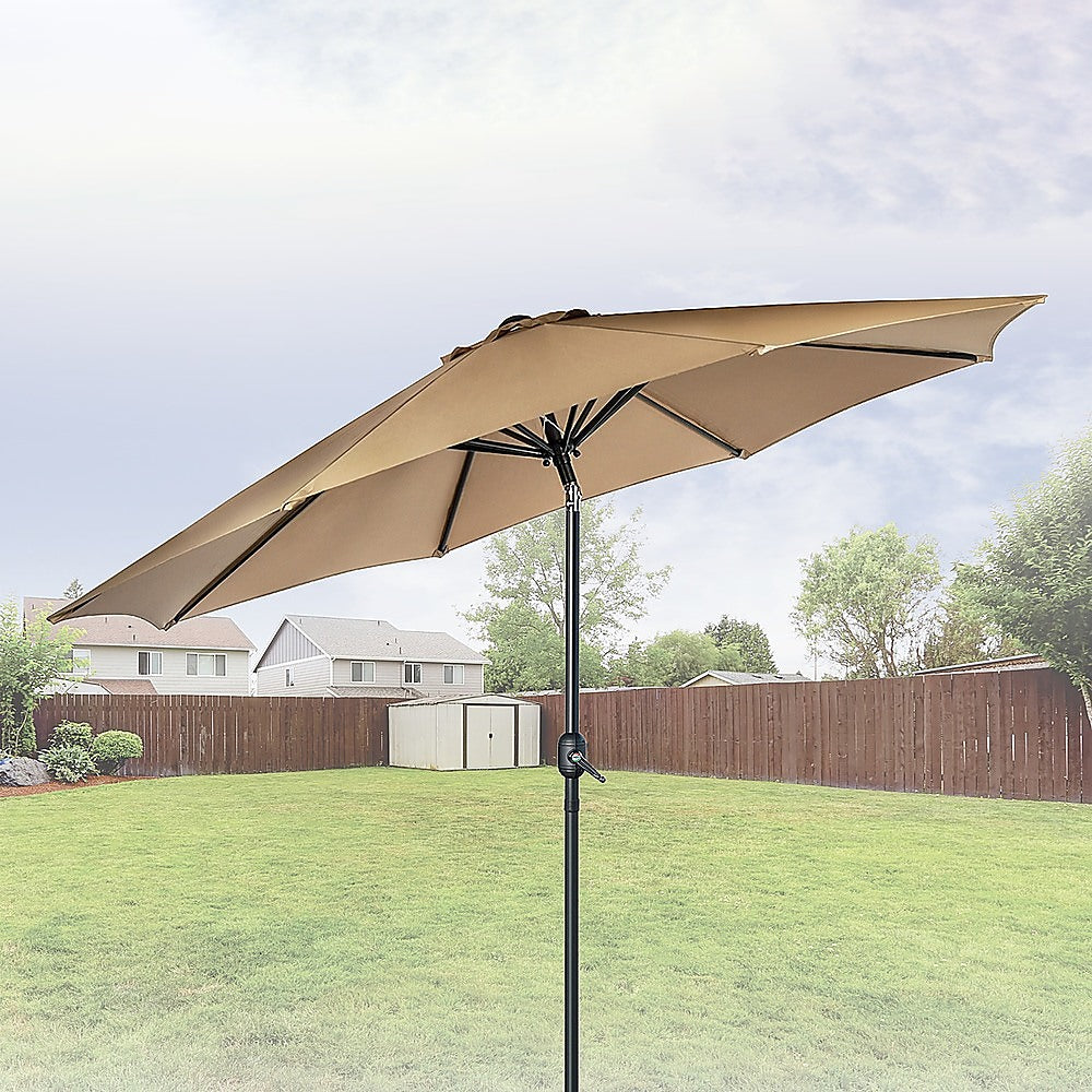 9FT Patio Umbrella Outdoor Garden Table Umbrella with 8 Sturdy Ribs