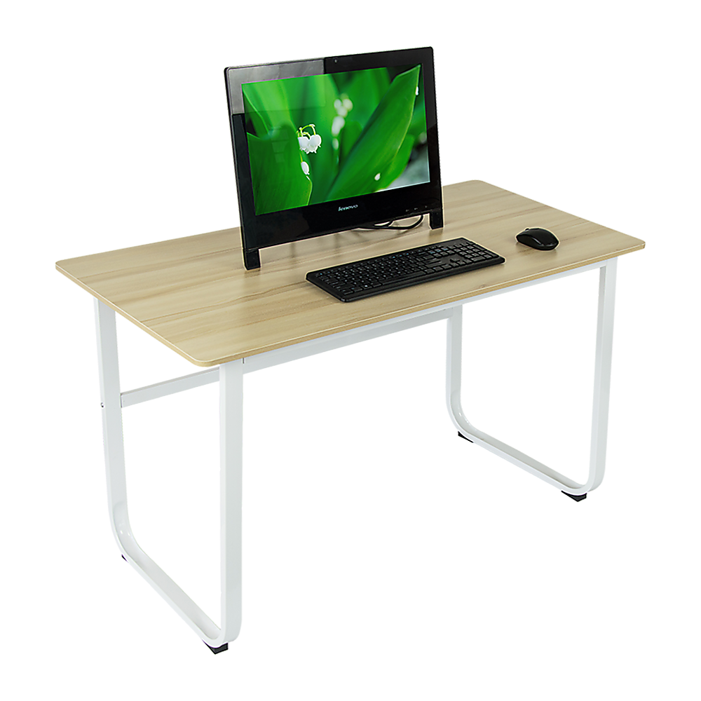 Wood & Steel Solid Computer Desk Home Office Furniture