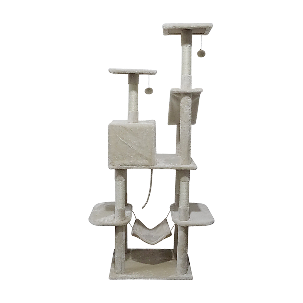 171cm Cat Tree Trees Scratching Post Scratcher Tower Condo House - Beige