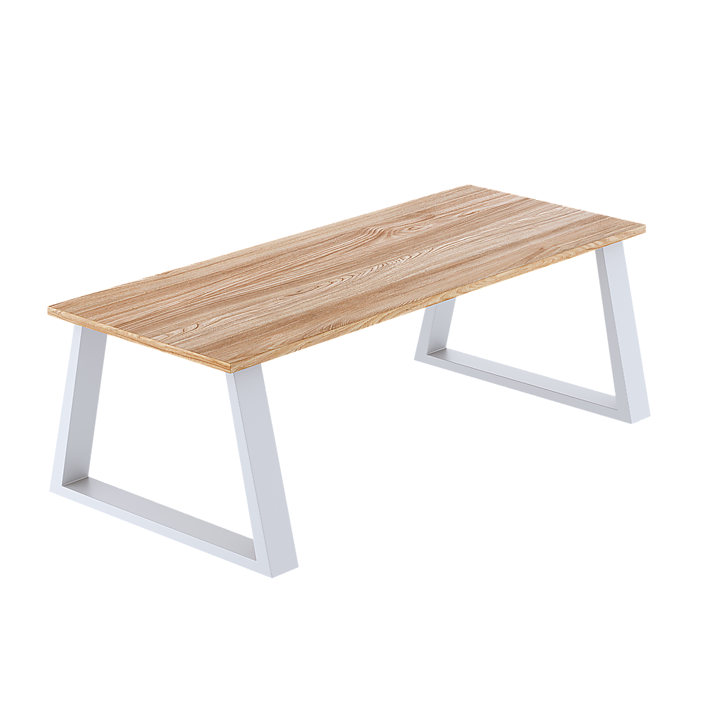 Trapezium-Shaped Table Bench Desk Legs Retro Industrial Design Fully Welded - White