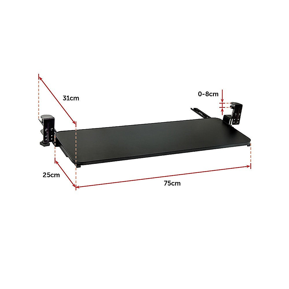 Clamp On Keyboard Tray 75cm W x 25cm D Extra Large