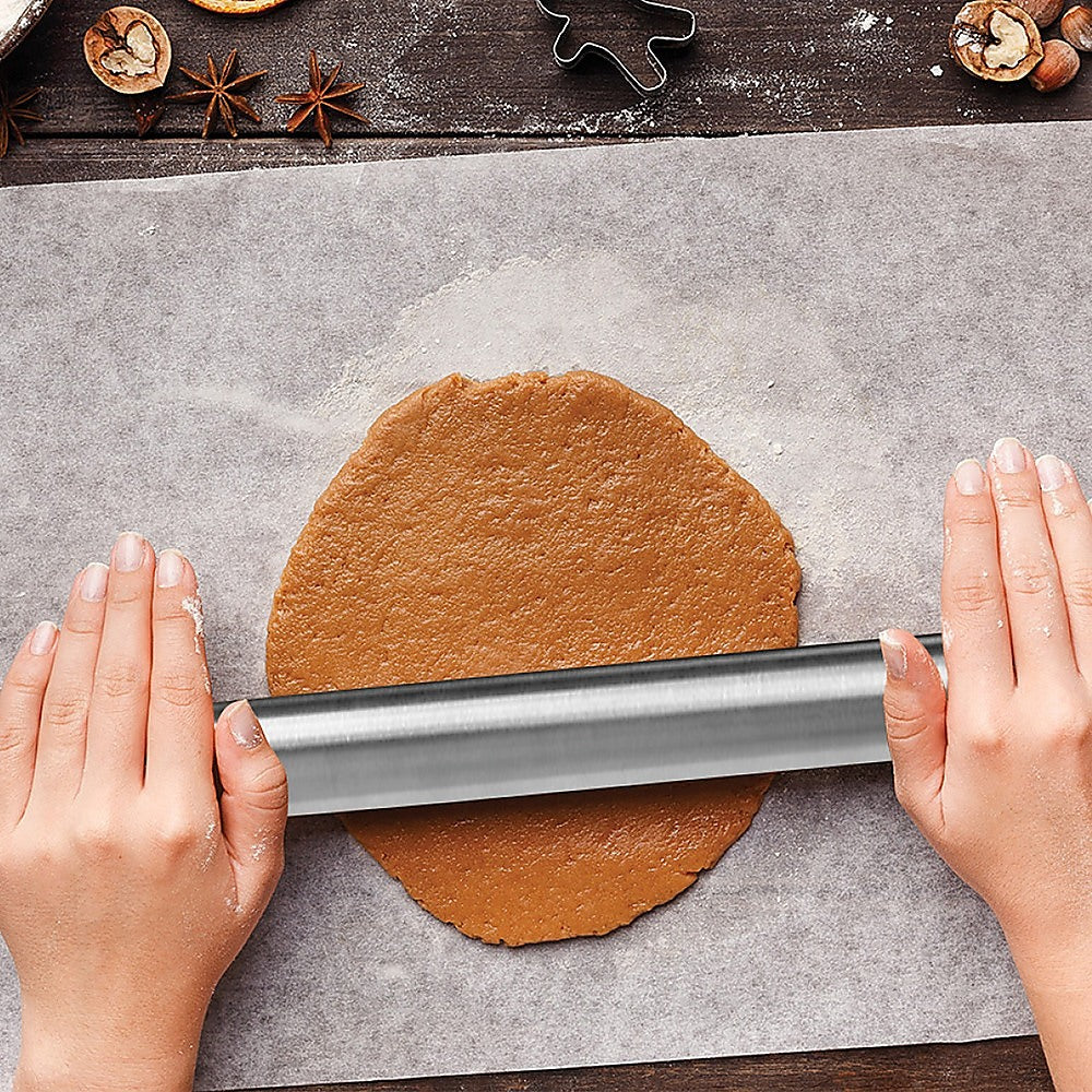 Professional Rolling Pin for Baking Premium 304 Stainless Steel Kitchen Rod