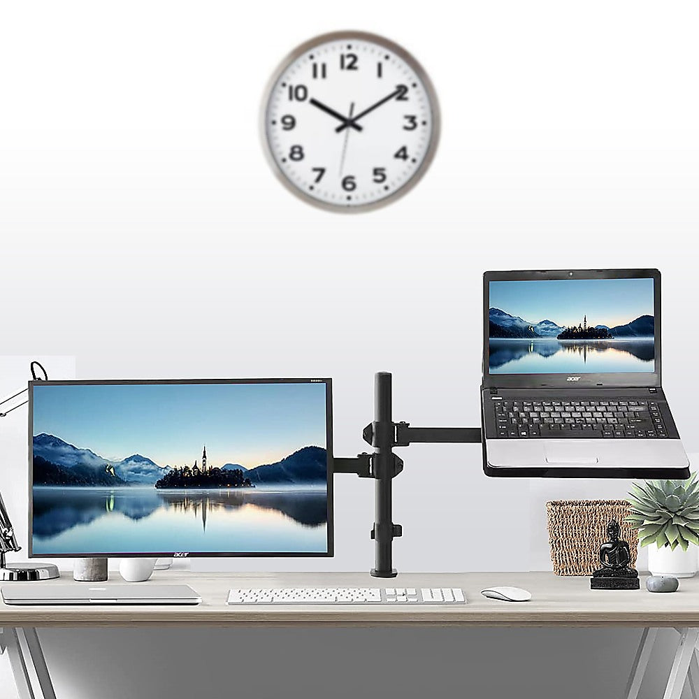 Monitor Mount & Laptop and Tablet Shelf Stands Holders Adjustable Workspace Arm