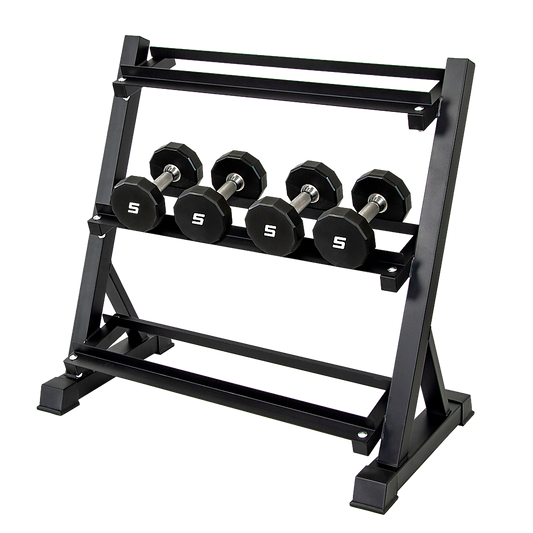 Dumbbell Rack Storage Stand Hex Weight Heavy Duty 3 Tier Wide Home Gym Fitness