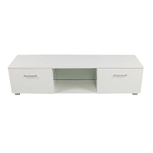 TV Cabinet Entertainment Unit Stand High Gloss Storage Shelf 140cm White