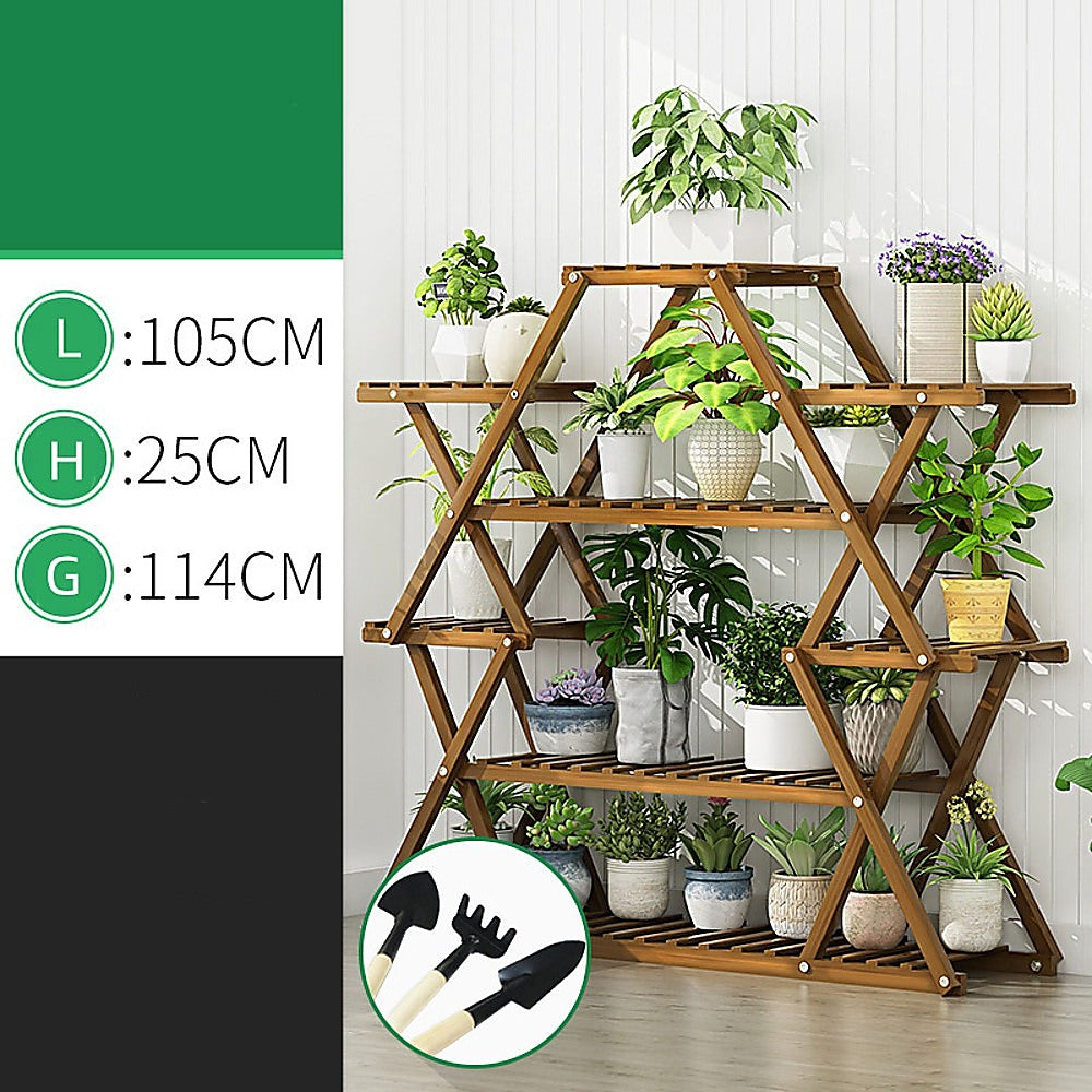 Bamboo Multilayer Flower Plant Bonsai Rack Shelf Stand Porch Lawn Patio