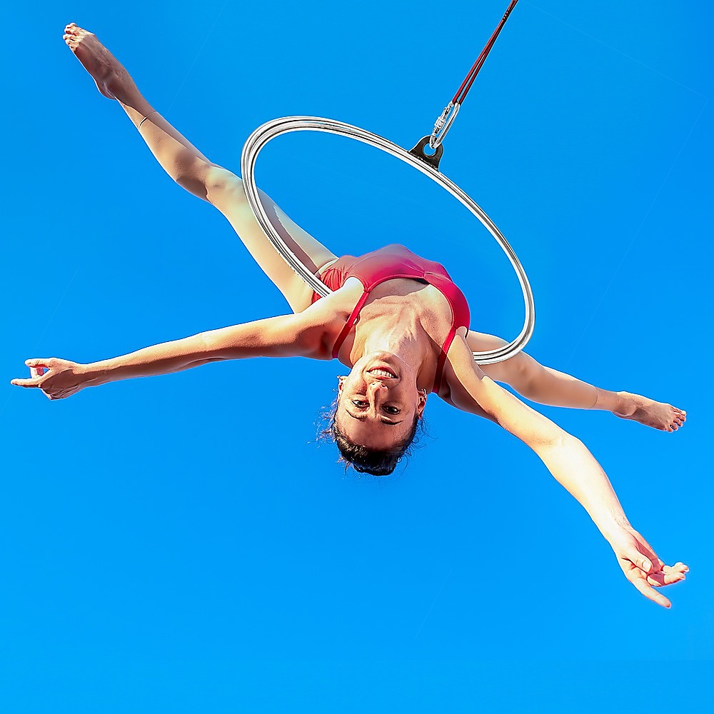 Aerial Yoga Hoop 90CM Lyra Hoop Circus Single Point Aerial Ring Set