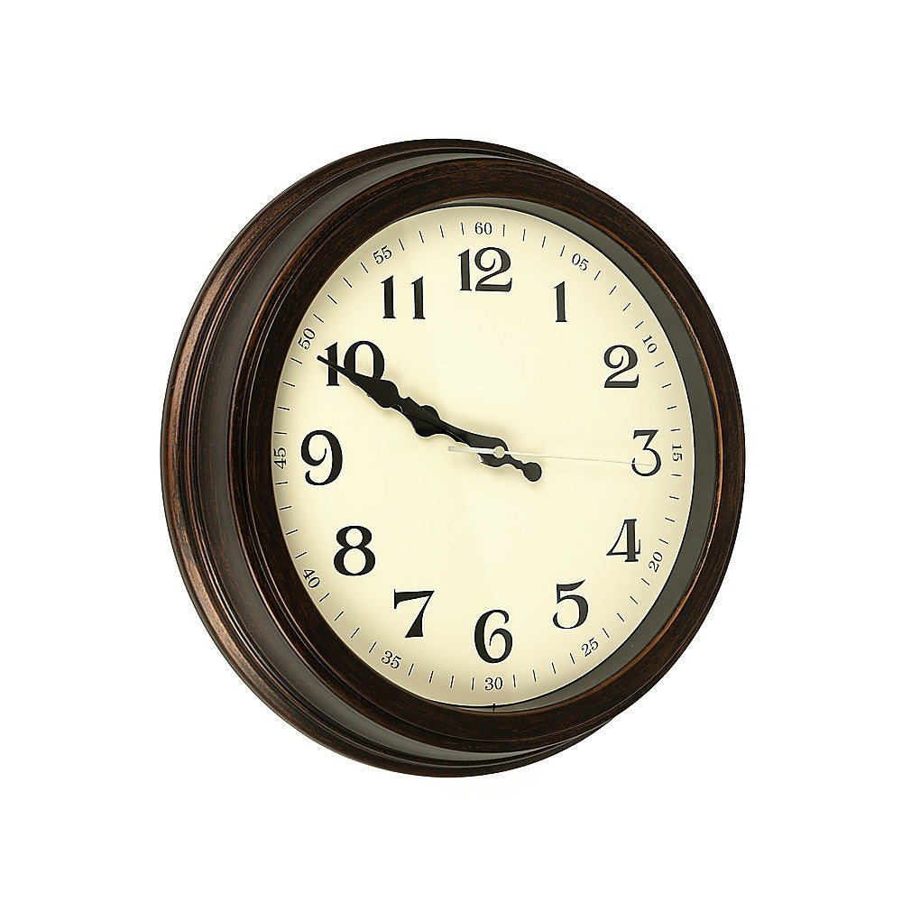 Classic Wall Clock Silent Non-Ticking Quartz Battery Operated Luxury Wood