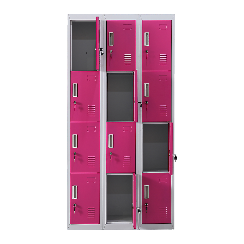 12-Door Locker for Office Gym Shed School Home Storage - Standard Lock with 2 Keys