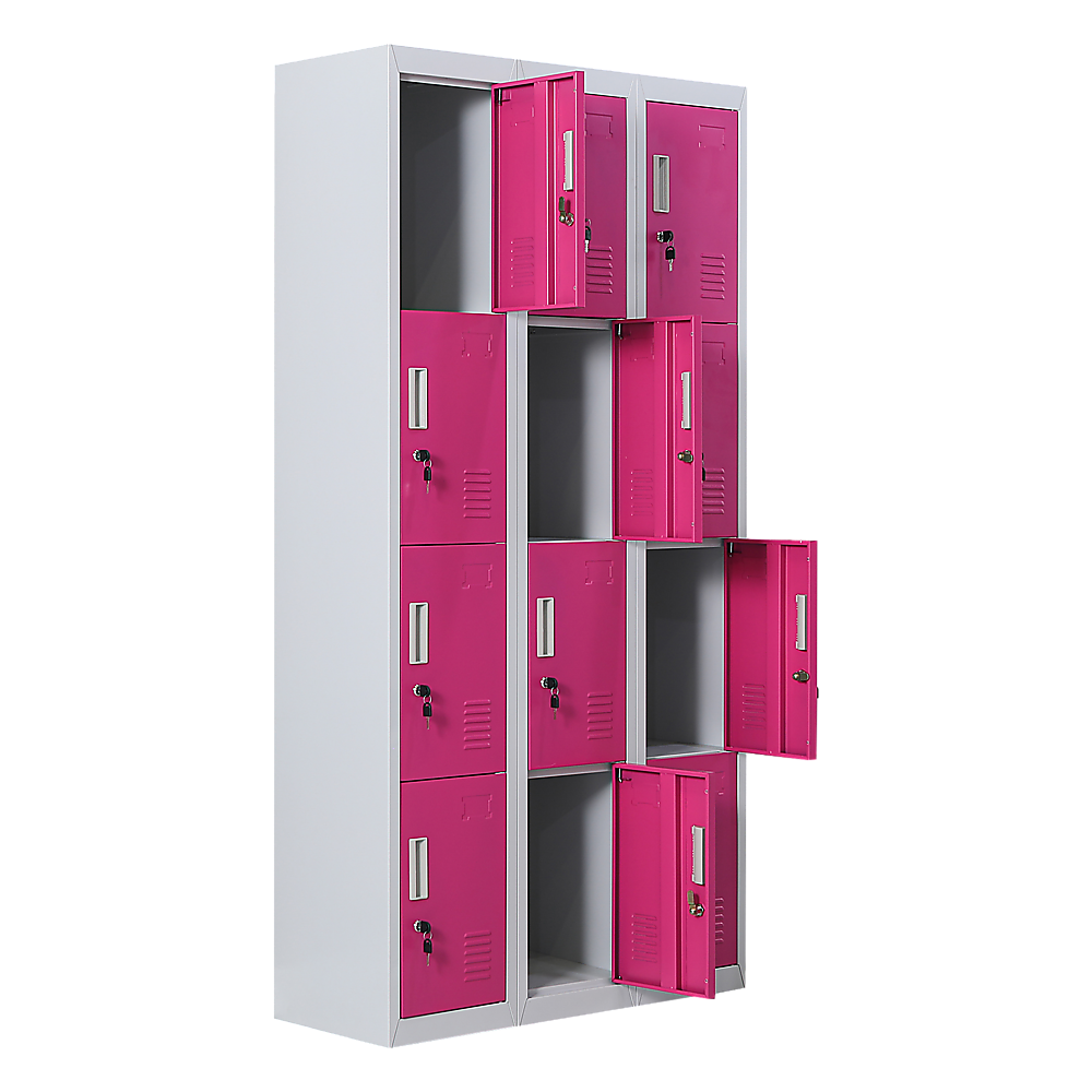 12-Door Locker for Office Gym Shed School Home Storage - Standard Lock with 2 Keys