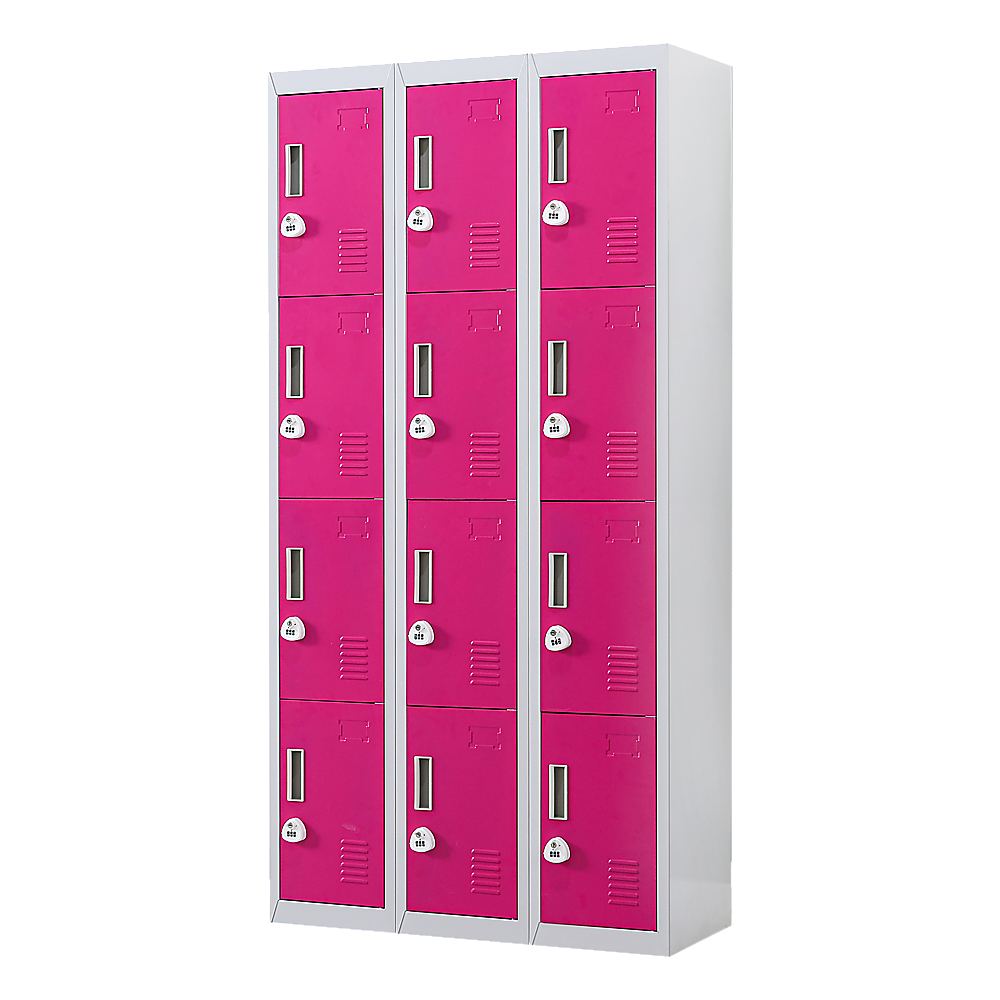 12-Door Locker for Office Gym Shed School Home Storage - 3-Digit Combination Lock