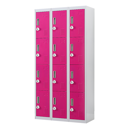 12-Door Locker for Office Gym Shed School Home Storage - 3-Digit Combination Lock