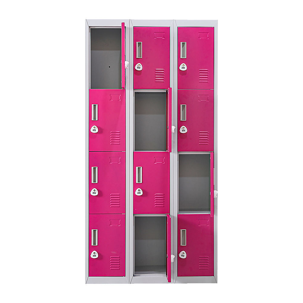 12-Door Locker for Office Gym Shed School Home Storage - 3-Digit Combination Lock