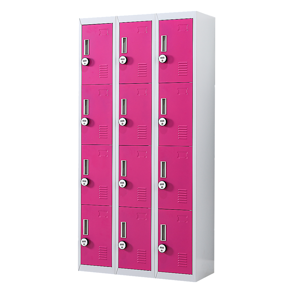 12-Door Locker for Office Gym Shed School Home Storage - 4-Digit Combination Lock