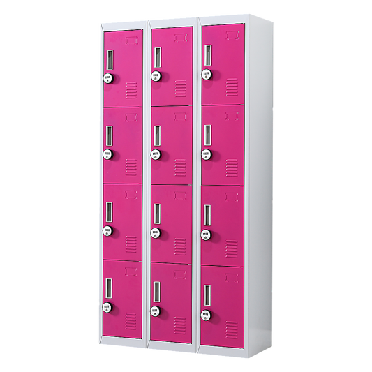 12-Door Locker for Office Gym Shed School Home Storage - 4-Digit Combination Lock