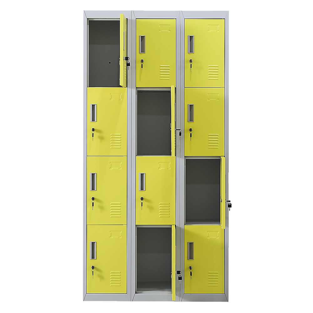 12-Door Locker for Office Gym Shed School Home Storage - Standard Lock with 2 Keys