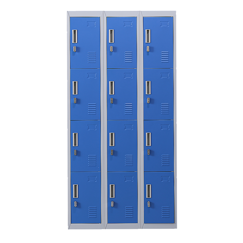 12-Door Locker for Office Gym Shed School Home Storage - Padlock-operated