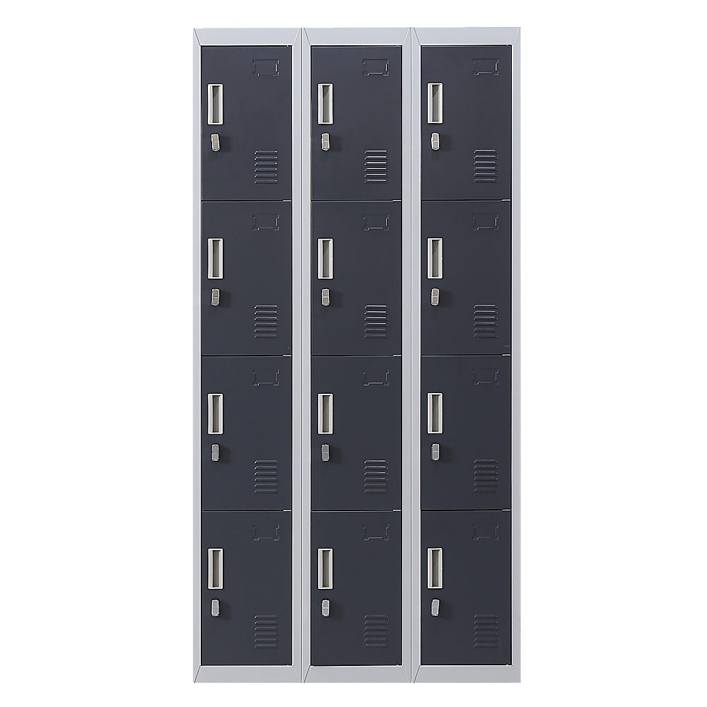 12-Door Locker for Office Gym Shed School Home Storage - Padlock-operated