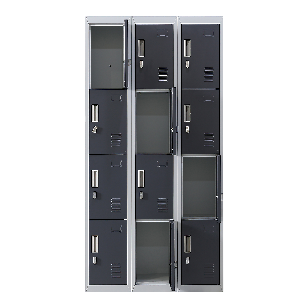 12-Door Locker for Office Gym Shed School Home Storage - Padlock-operated