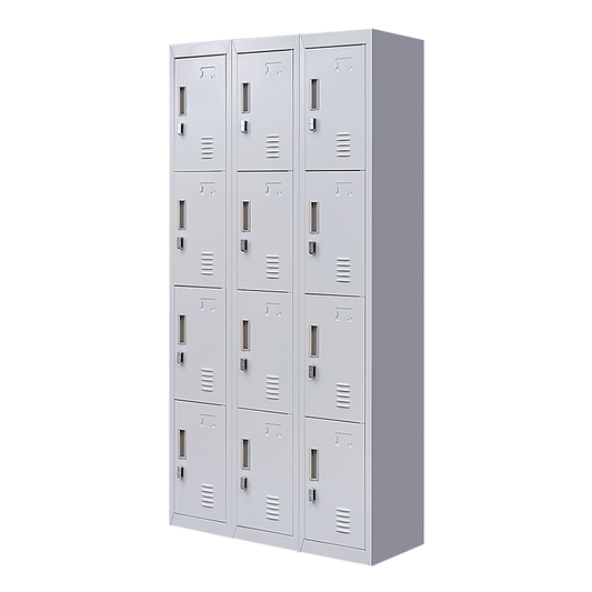 12-Door Locker for Office Gym Shed School Home Storage - Padlock-operated