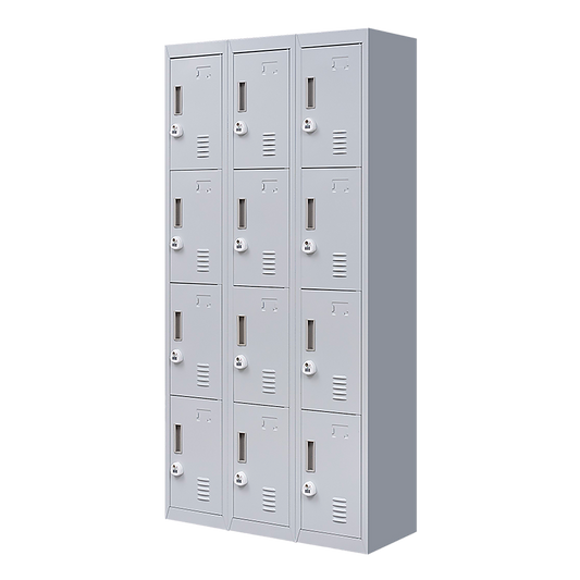 12-Door Locker for Office Gym Shed School Home Storage - 3-Digit Combination Lock