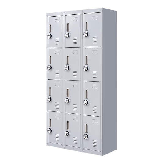 12-Door Locker for Office Gym Shed School Home Storage - 4-Digit Combination Lock