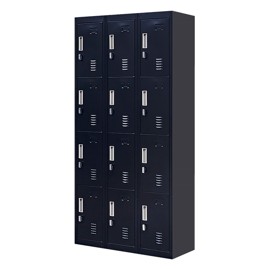 12-Door Locker for Office Gym Shed School Home Storage - Padlock-operated