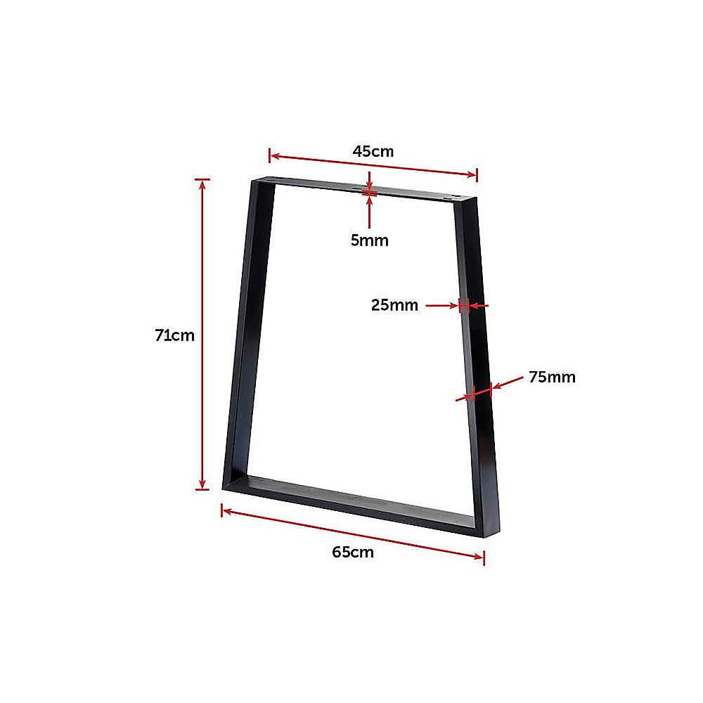 Trapezium Shaped Table Bench Desk Legs Retro Industrial Design Fully Welded