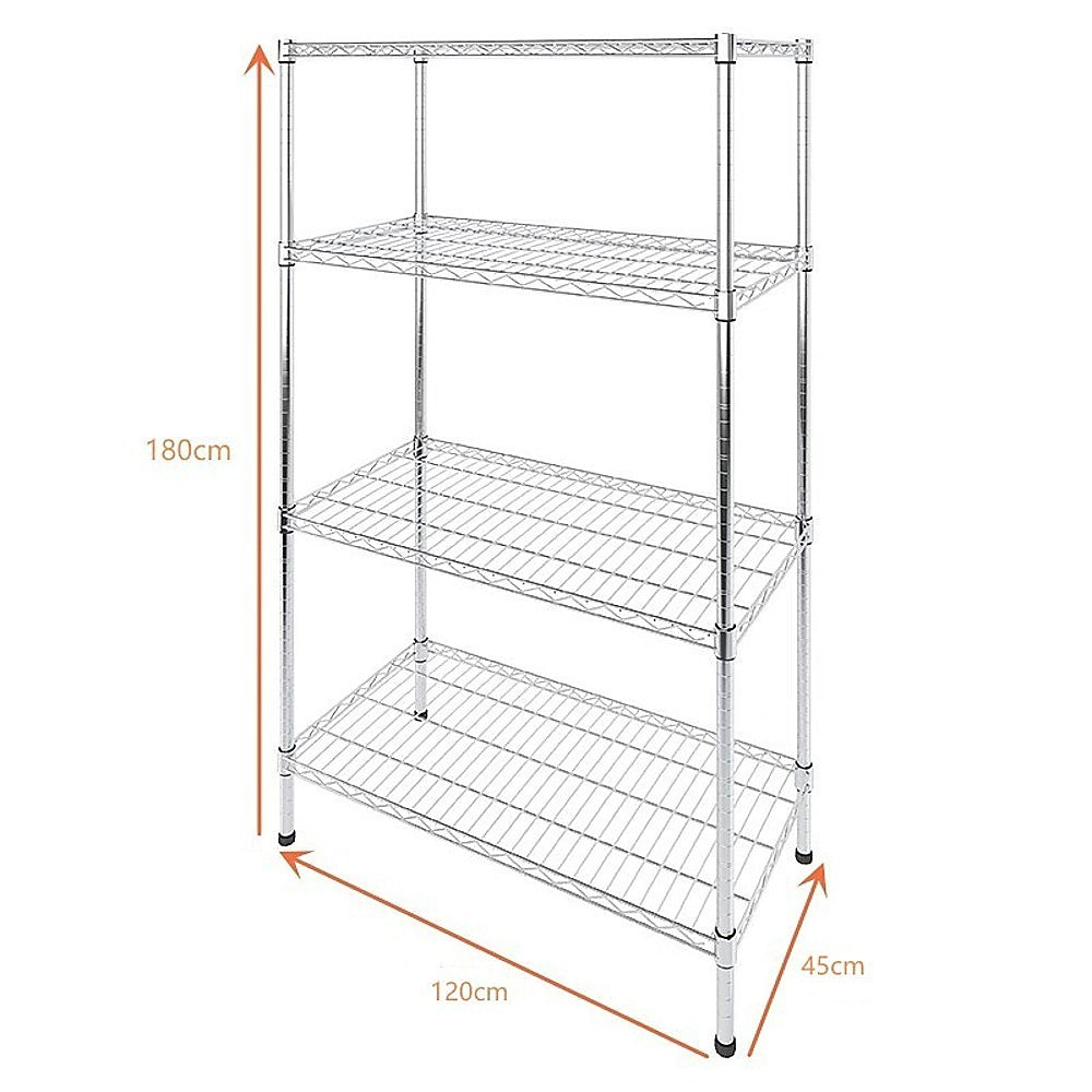 Modular Wire Storage Shelf 1200 x 450 x 1800mm Steel Shelving