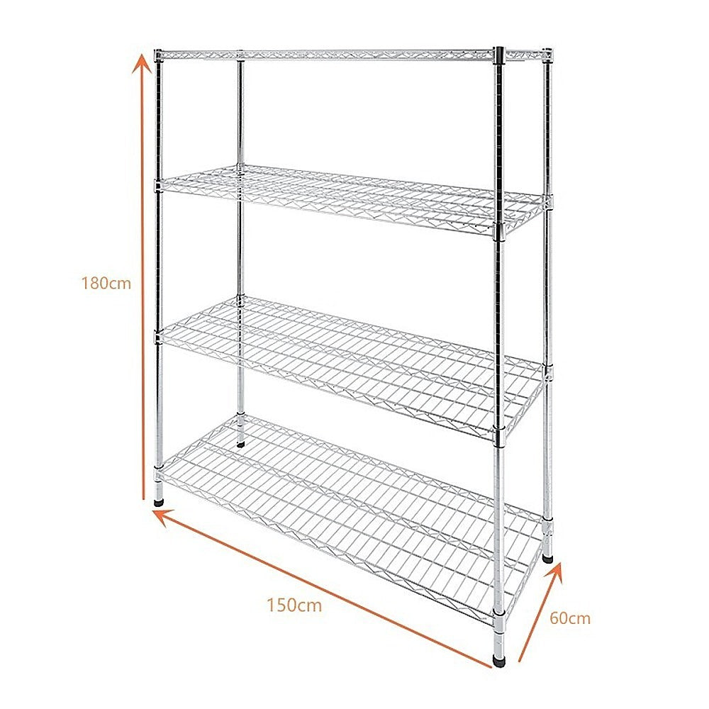 Modular Wire Storage Shelf 1500 x 600 x 1800mm Steel Shelving