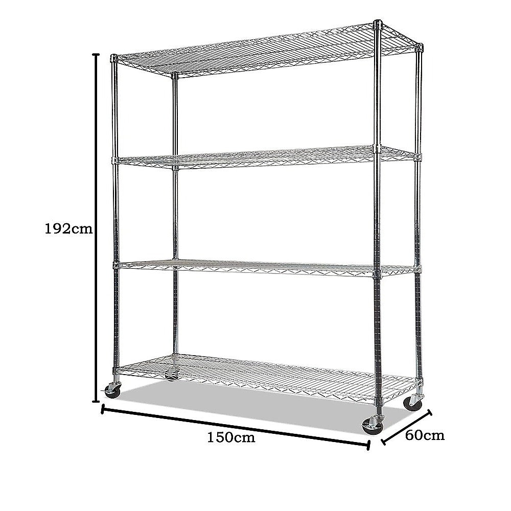 Modular Wire Storage Shelf 1500 x 600 x 1800mm Steel Shelving