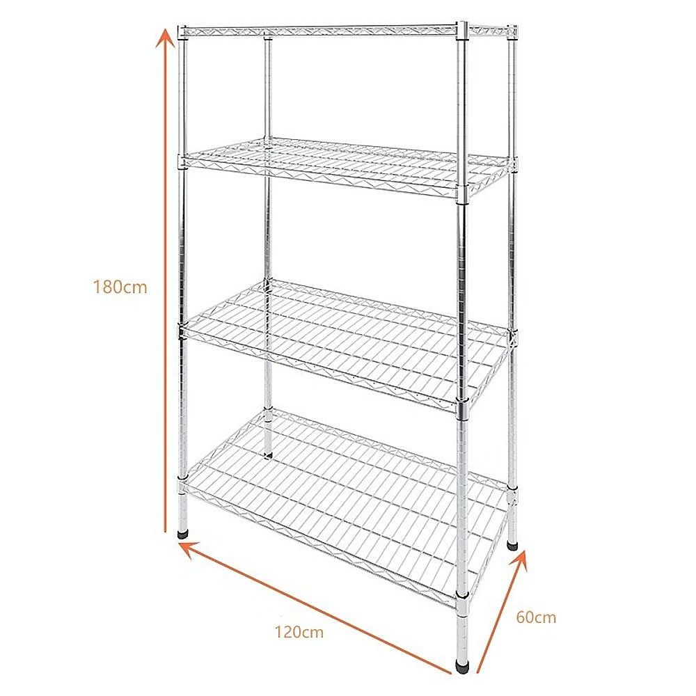 Modular Wire Storage Shelf 1200 x 600 x 1800mm Steel Shelving