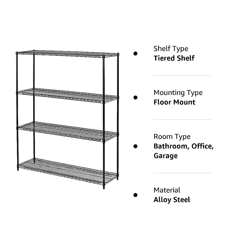 Modular Wire Storage Shelf 1200 x 600 x 1800mm Steel Shelving