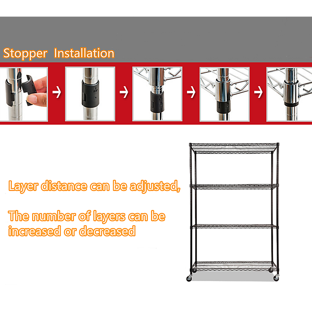 Modular Wire Storage Shelf 1200 x 600 x 1800mm Steel Shelving