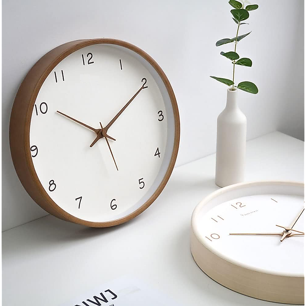 10" Clock Wooden Modern Wall Art