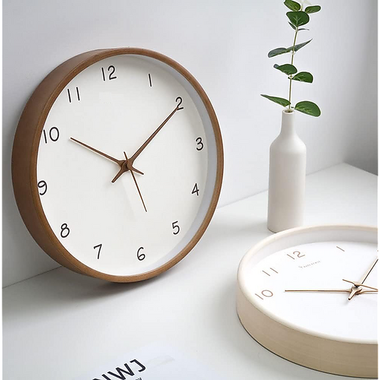 10" Clock Wooden Modern Wall Art