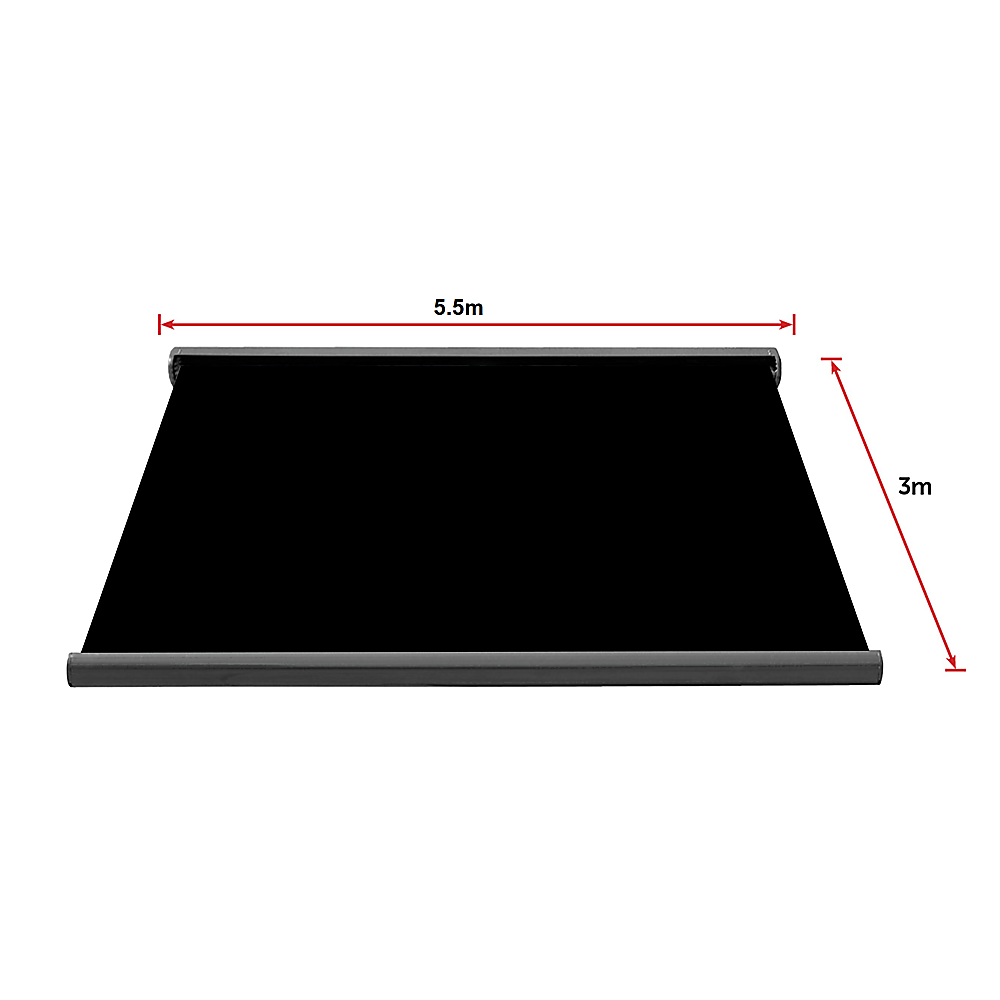 5.5m x 3.0m Retractable Folding Arm Awning Heavy Duty Full Cassette Motorised