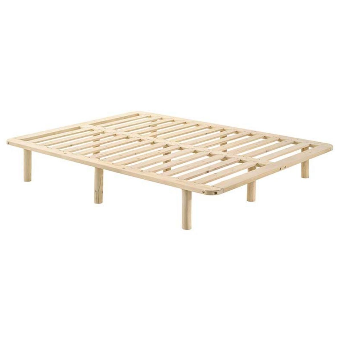 Platform Bed Base Frame Wooden Natural King Single Pinewood