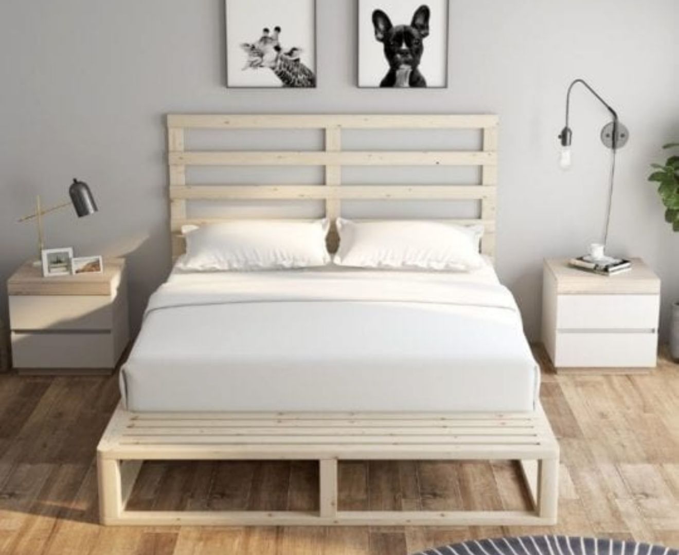 Industrial Coastal Pallet Bed Frame Bed Base Double