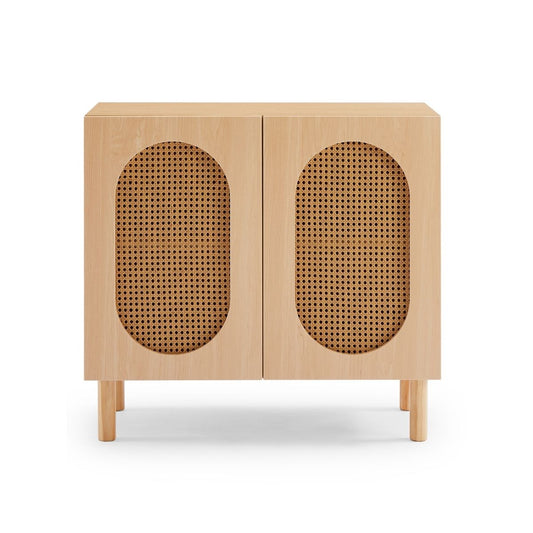 Kailua Rattan 2-Door Accent Cabinet in Maple