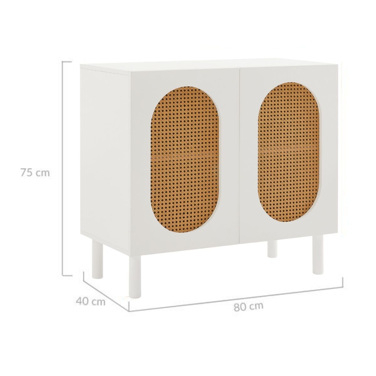 Kailua Rattan 2-Door Accent Cabinet in White