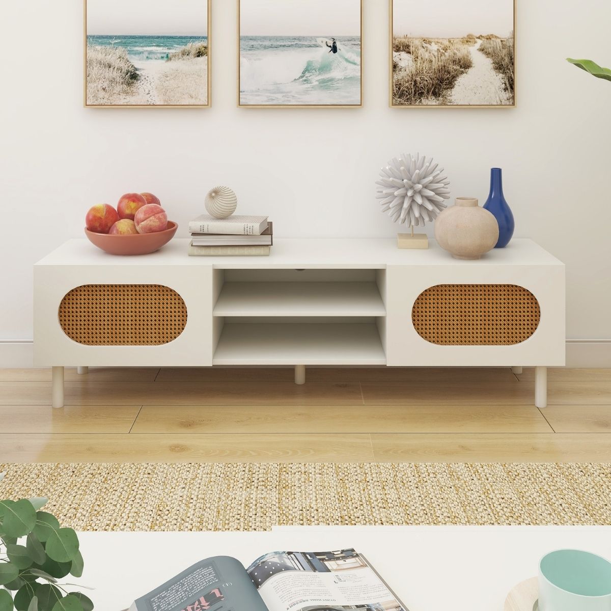 Kailua Rattan 160CM TV Stand in White