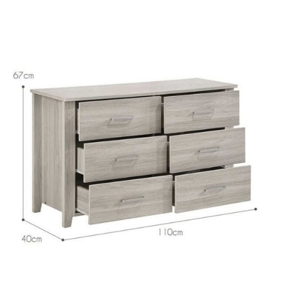 White 6 Chest of Drawers Bedroom Cabinet Storage Tallboy Dresser