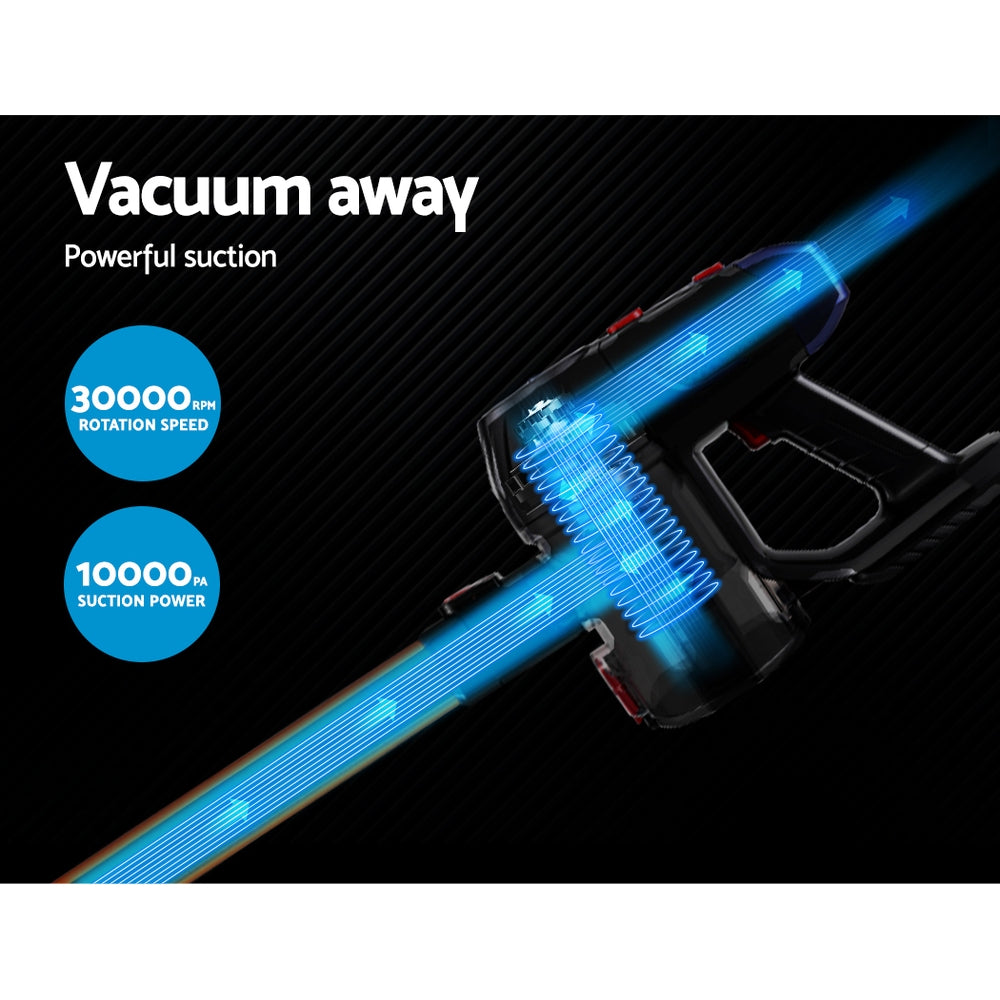 Devanti Handheld Vacuum Cleaner Stick Cordless Bagless 2-Speed Spare HEPA Filter