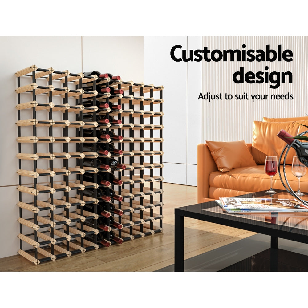 Artiss 120 Bottle Wine Rack Timber Wooden Storage Wall Racks Organiser Cellar