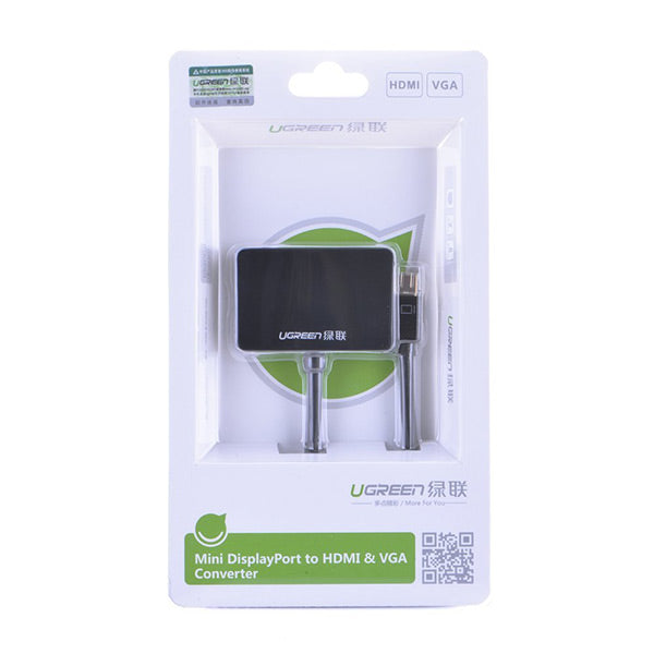 UGreen 4K Mini DisplayPort to HDMI / VGA Adapter - Black (10439)