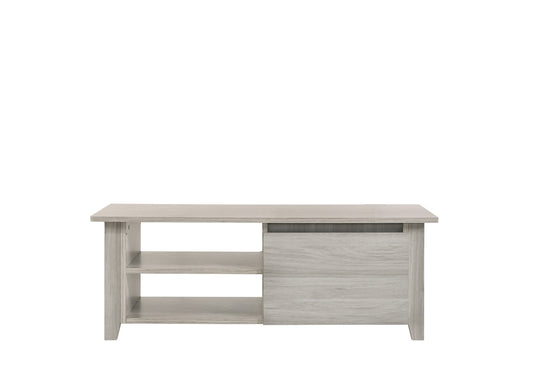 Coffee Table With Open Drawer In White Oak