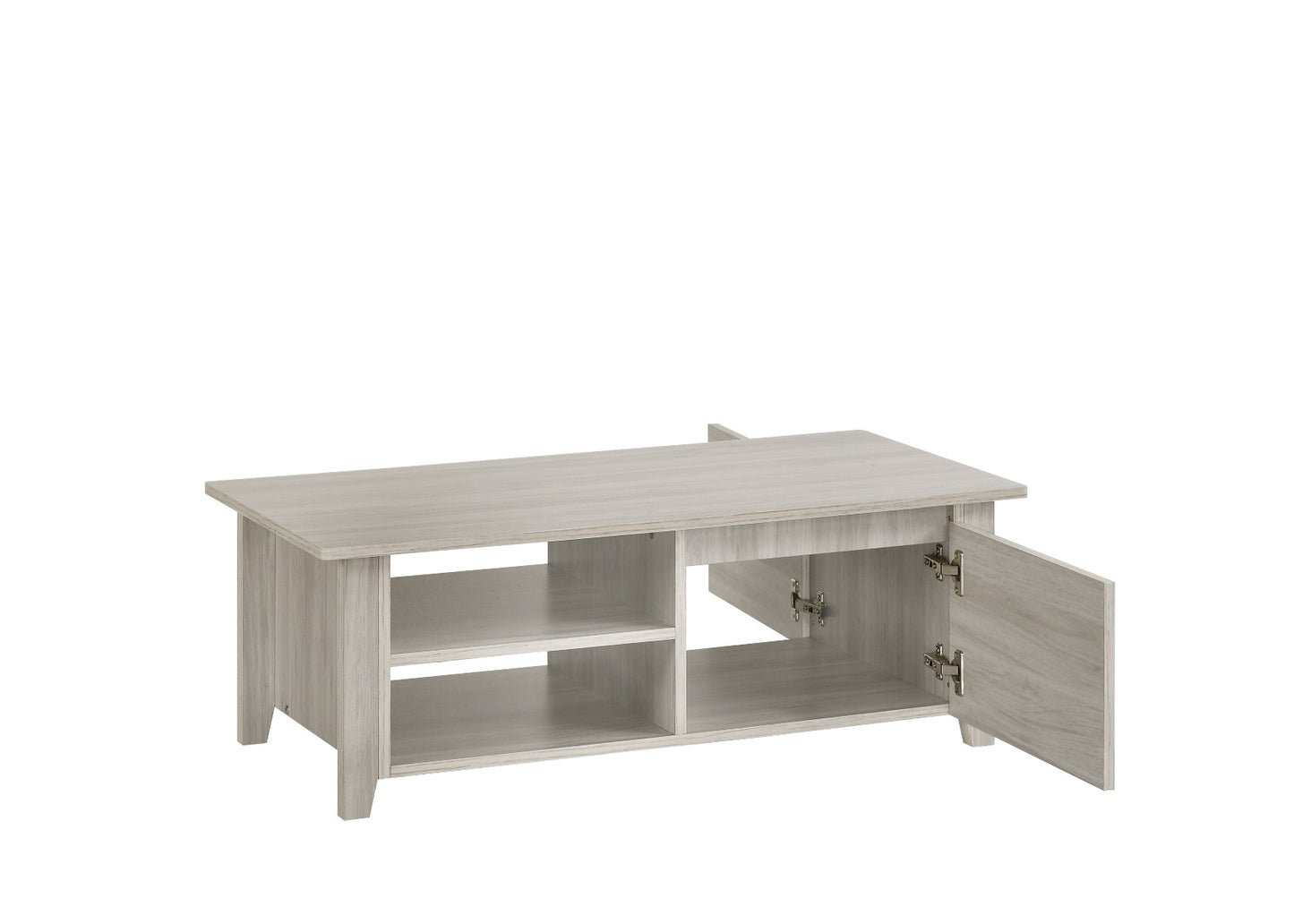 Coffee Table With Open Drawer In White Oak