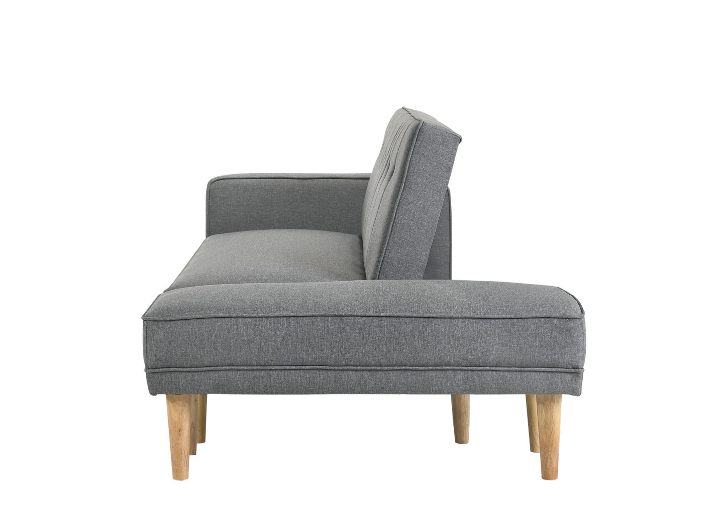 3 Seater Fabric Sofa Bed with Ottoman - Light Grey